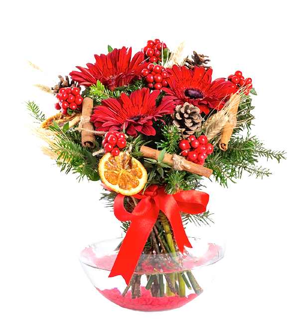 Yeni Y�l �i�e�i Kokina ve Gerbera