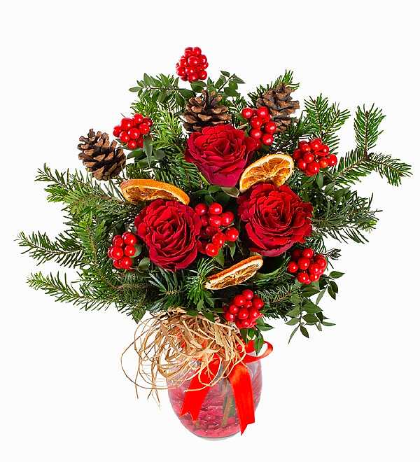 Damla Cam Vazoda Kokina ve K�rm�z� G�l