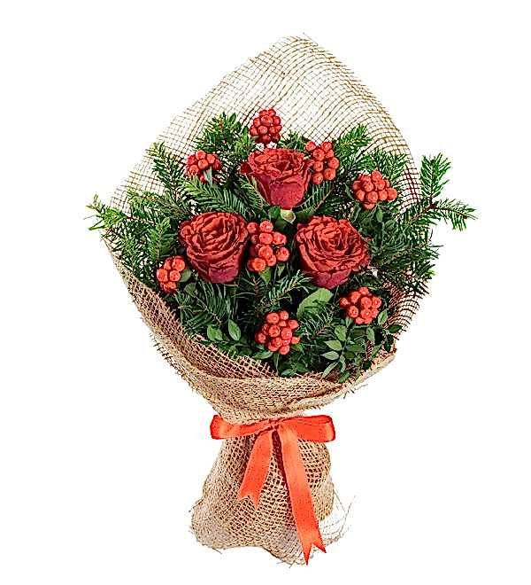 Y�lba�� �i�e�i Kokina ve K�rm�z� G�l Buketi