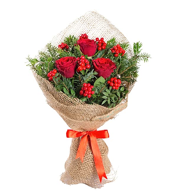 Y�lba�� �i�e�i Kokina ve K�rm�z� G�l Buketi