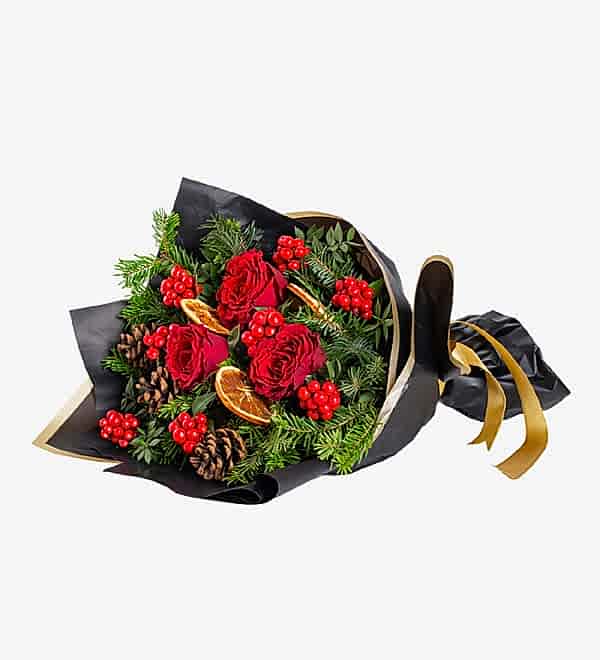 Y�lba�� Kokina ve K�rm�z� G�l Buketi