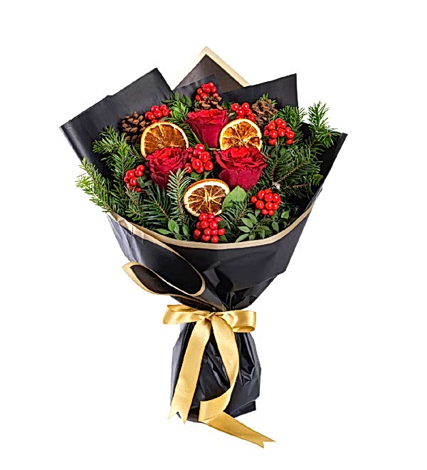 Y�lba�� Kokina ve K�rm�z� G�l Buketi