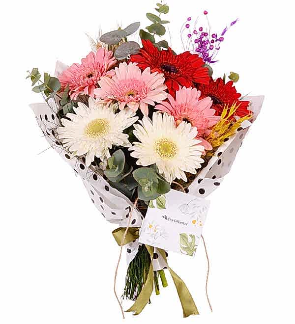 Bukette Rengarenk Gerberalar