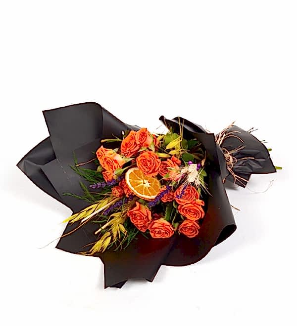 Renkli Turuncu G�l Buketi