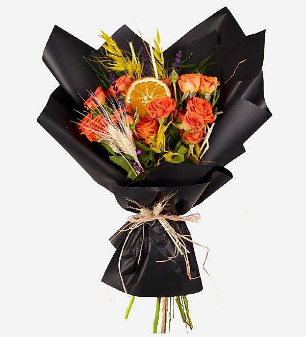 Renkli Turuncu G�l Buketi