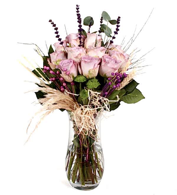 Vazoda Tasar�m Lila G�l