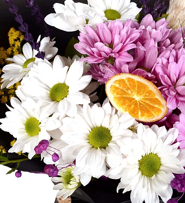 Pembe Beyaz Papatya Buketi