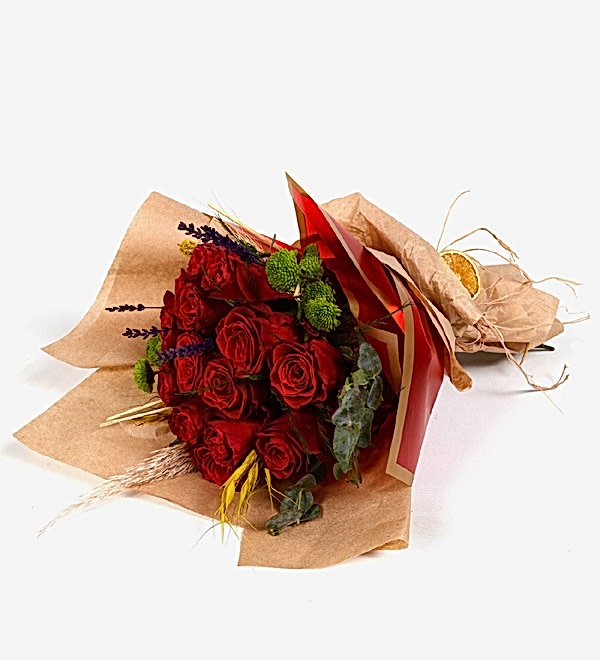 En G�zel A�k K�rm�z� G�l Buketi