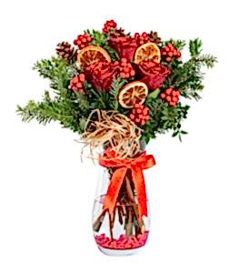 Damla Cam Vazoda Kokina ve K�rm�z� G�l