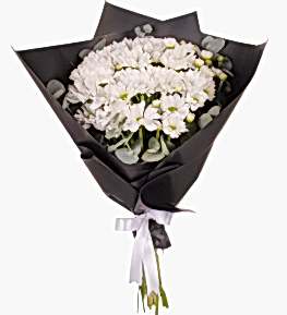 Siyah Bukette Beyaz Papatyalar