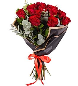 Siyah Bukette K�rm�z� G�ller