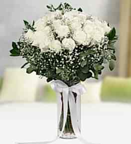 33 Beyaz G�l Vazosu