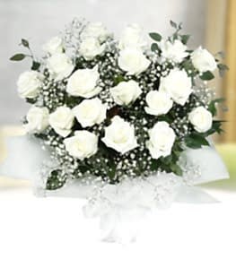 21 Beyaz G�l Buketi