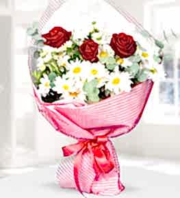 Krizantem ve G�l Buketi