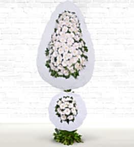 Beyaz �ki Katl� Ayakl� Sepet