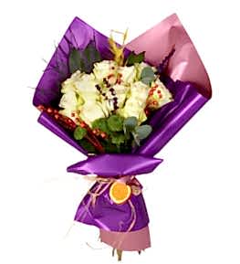 Butik Beyaz G�l Buketi