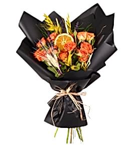Renkli Turuncu G�l Buketi