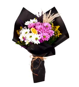 Pembe Beyaz Papatya Buketi