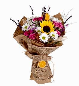 Pembe G�l Ay�i�e�i Papatya Buketi