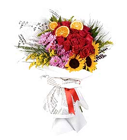 K�rm�z� G�l Ay�i�e�i Papatya Buketi