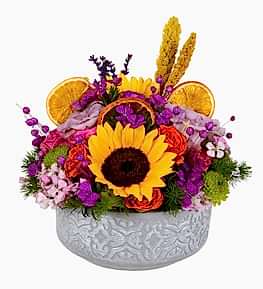 Saks�da Kar���k Bahar �i�ekleri Aranjman�