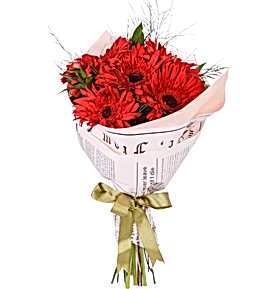 K�rm�z� Zarafet Gerbera Buketi