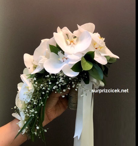 Canlı Orkide Gelin Buketi