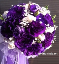 Mor Lisyantüs Gelin Buketi