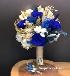 Solmayan Gülden Gelin buketi