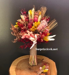 Kuru Çiçeklerden Gelin Buketi