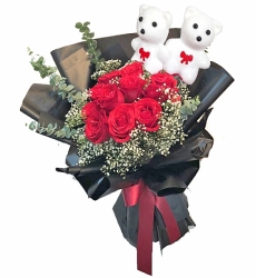 9 Gül Buketi Ayıcıklı