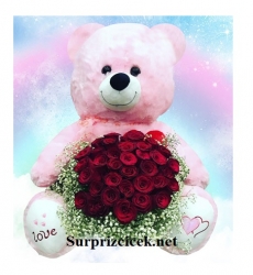 Büyük ayıcık ve 41 Adet Gül