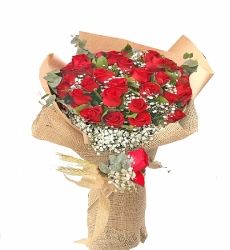 Hasır Kumaşta 30 Gül