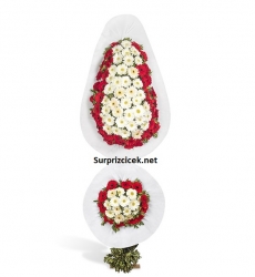 Kırmızı Beyaz Gerbera Kutlama Çelengi