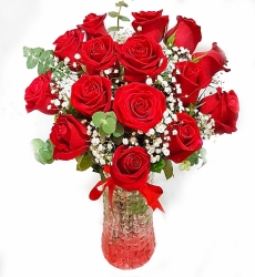 Vazoda 20 Kırmızı Gül
