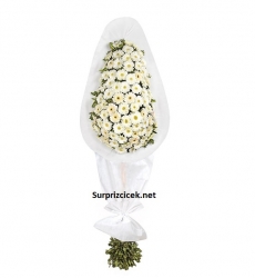 Beyaz Gerbera Açılış Kutlama Çelengi