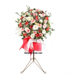 Renkli Gerbera Ferforje Aranjmanı