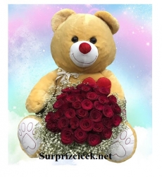 Büyük ayıcık ve 51 Adet Gül