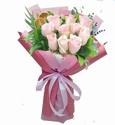 9 Pembe Gül Buketi