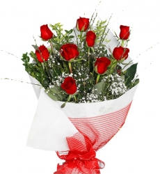 9 Adet Kırmızı Gül Buketi