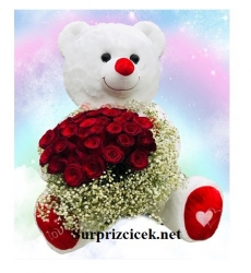 Büyük ayıcık ve 33 Adet Gül