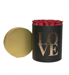 Romantik Gül Kutusu | Love Silindir Kutu İçinde 30 Kırmızı Gül