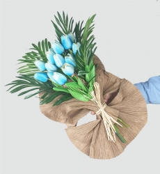 Mavi Lale Buketi Yapay