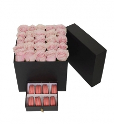 Pink Rose Macaron Box