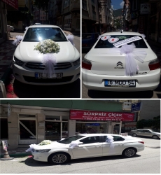 Beyaz Süslemeli Gelin Arabası