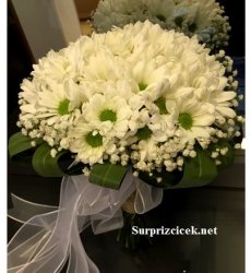 Krizantem (Papatya )Gelin Buketi Canlı